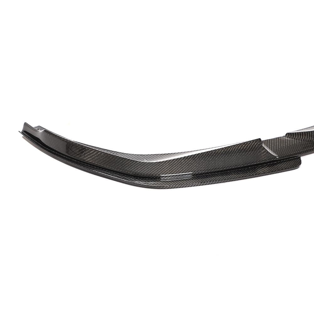 Closeup of the Corner of the 3D Style Carbon Fiber Front Lip for BMW G20
