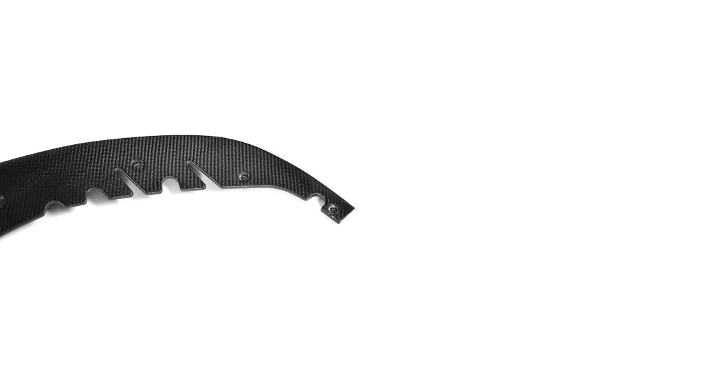 Side Closeup of the 3 Piece Performance Style Carbon Fiber Front Lip for BMW 5 Series G30