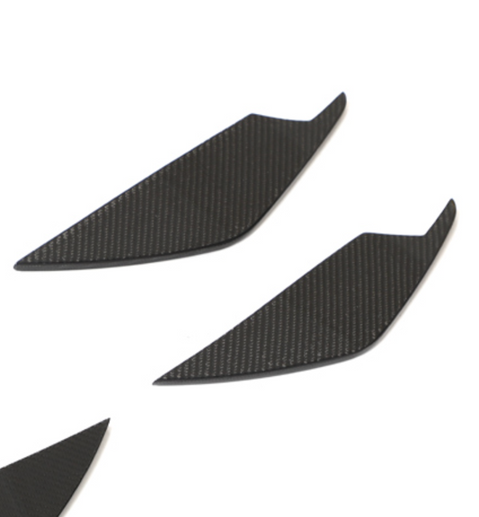 Closeup of the AC Style Carbon Fiber Front Bumper Canards for BMW G80/G82