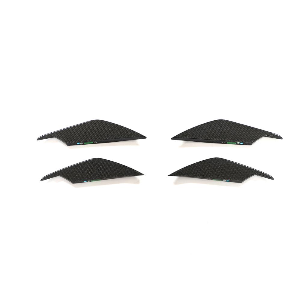 Front View of the AC Style Dry Carbon Fiber Front Bumper Canards for BMW G80/G82