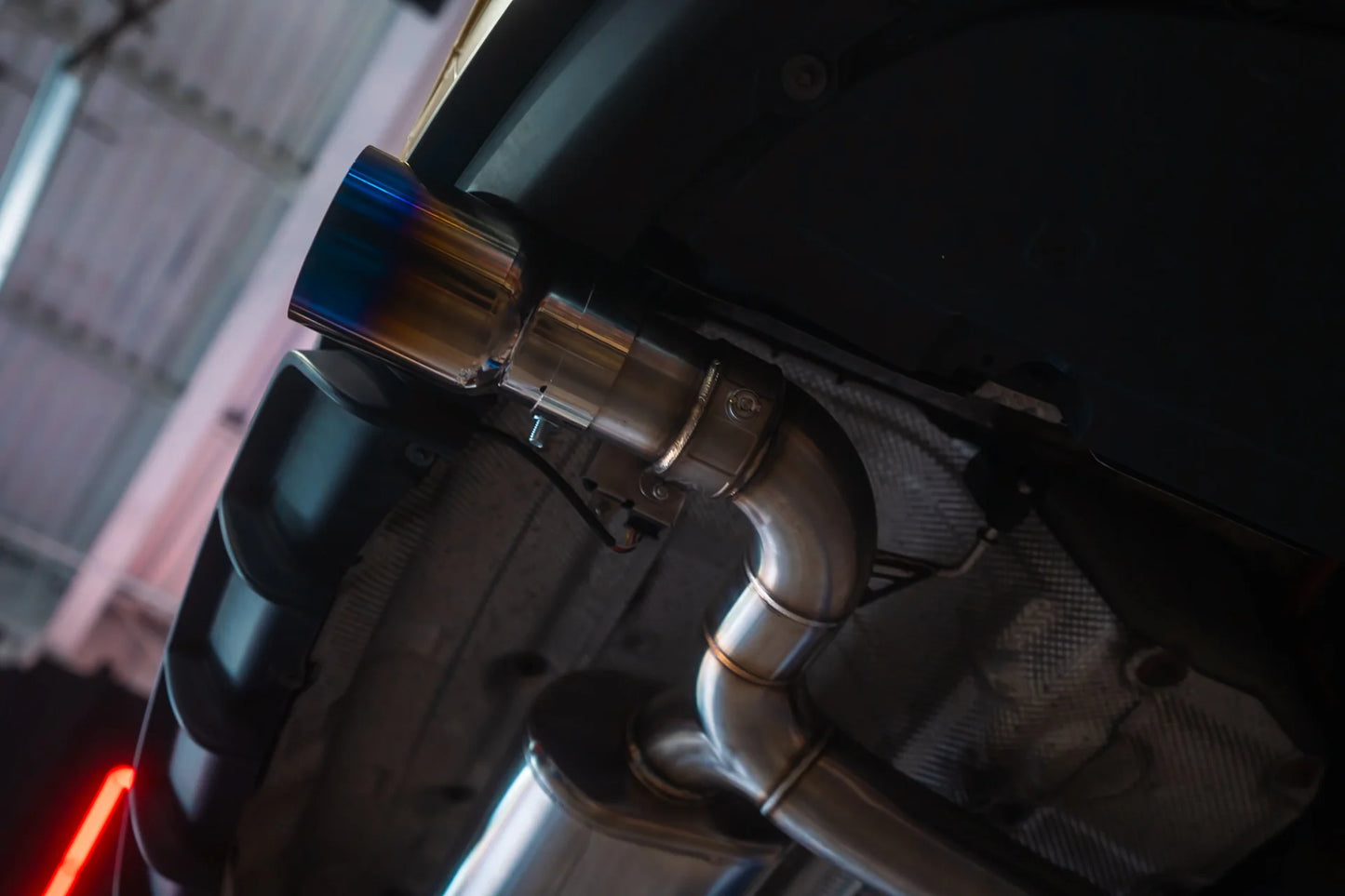 BMW F30 F22 F36 F32 Valved Sport Exhaust Axleback Installed Under View