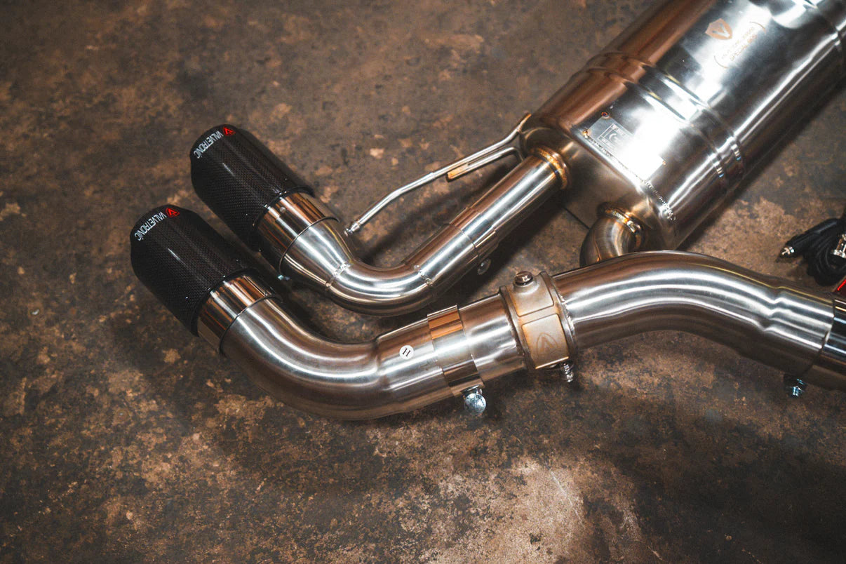 Side Angle of the BMW G20/G22 M340i/M440i Valved Sport Exhaust System