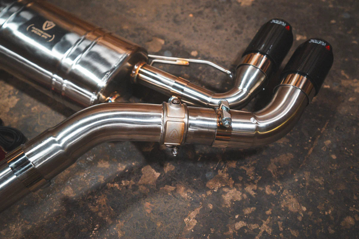 Back View of the BMW G20/G22 M340i/M440i Valved Sport Exhaust System Tips