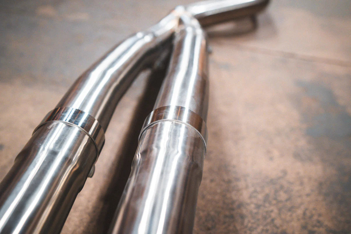 Another Closeup of the BMW G20/G22 M340i/M440i Valved Sport Exhaust System Y Pipe