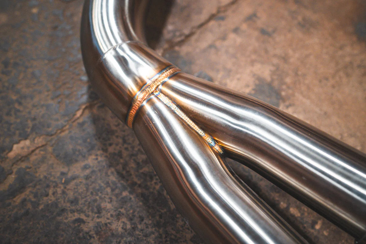 Another View of the welding on the Y Pipe of the BMW G20/G22 M340i/M440i Valved Sport Exhaust System