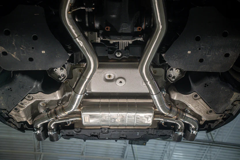 BMW M240i G42 Valved Sport Exhaust System Undercarriage View 2