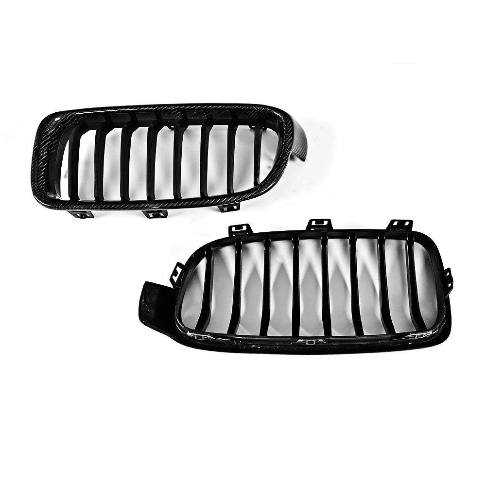 Two Pieces of the Carbon Fiber + ABS Front Grill for BMW F30