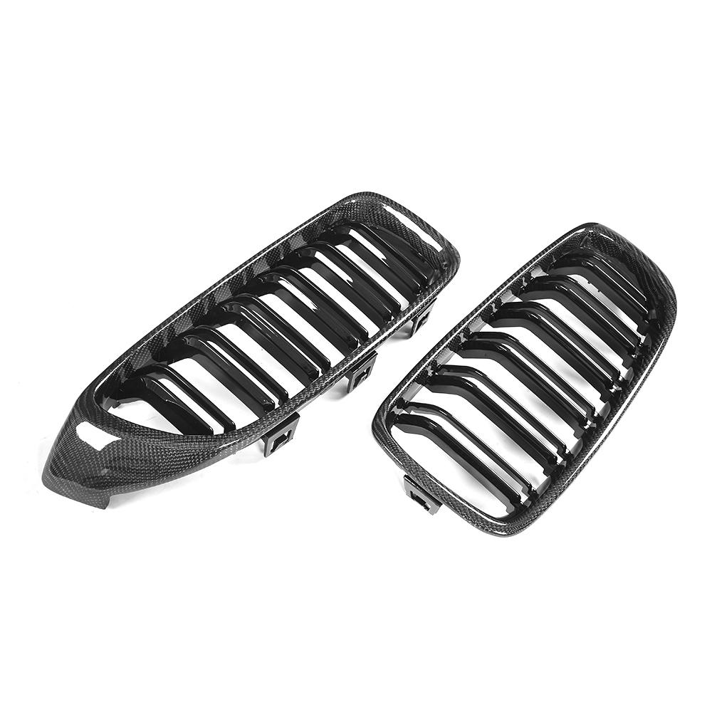 Angled View of the Carbon Fiber & ABS Grill for BMW F32 (2014-2020) & BMW F80/F82 (2015-2020)