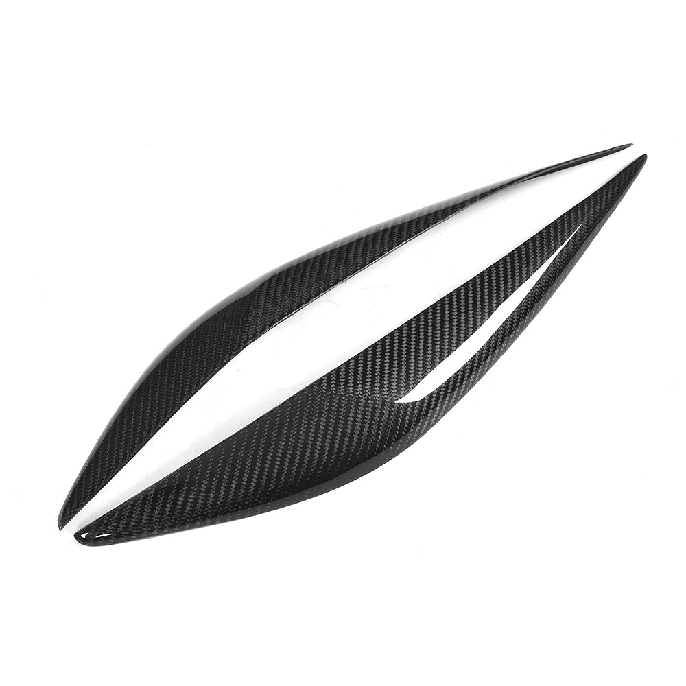 Another closeup view of the Carbon Fiber Headlight Eyelids for BMW F30 & BMW F80 Another Closeup