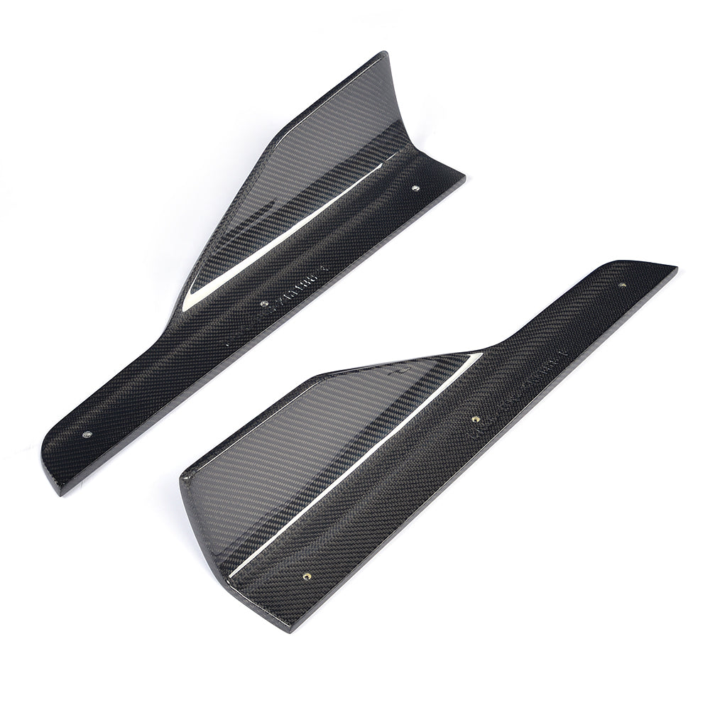 Top View of the Carbon Fiber Side Skirt Extensions for BMW F30