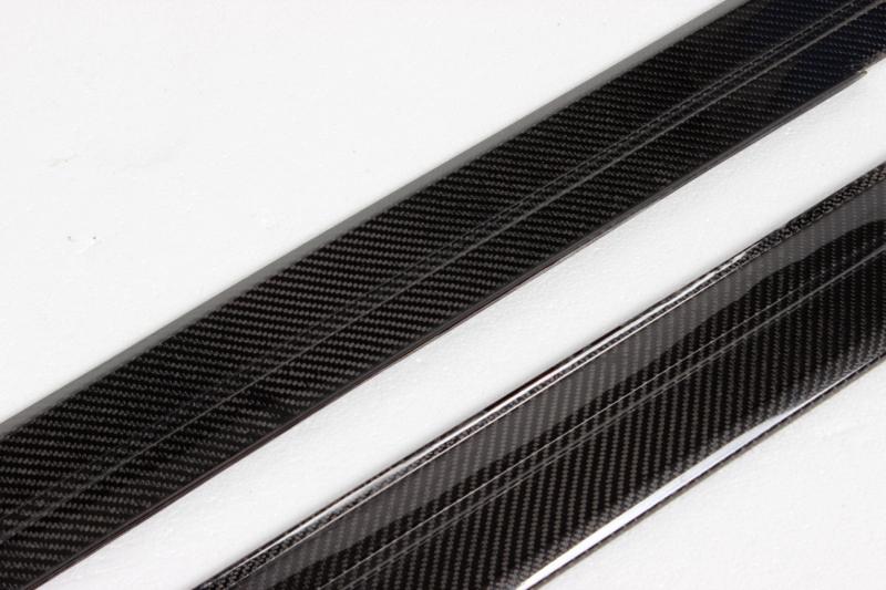 Closeup of the Middle of the Carbon Fiber Side Skirts for BMW F30