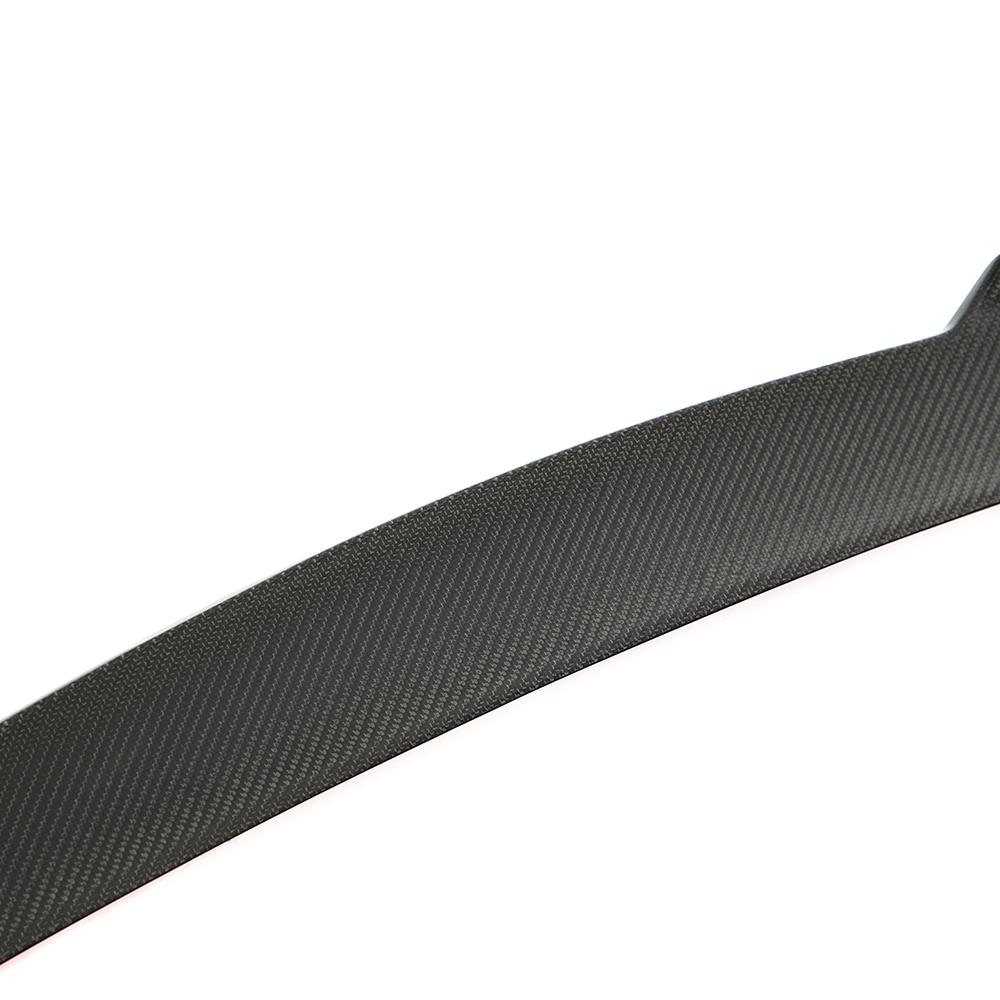 Close up showing carbon fiber weave of trunk spoiler for BMW G87 G42