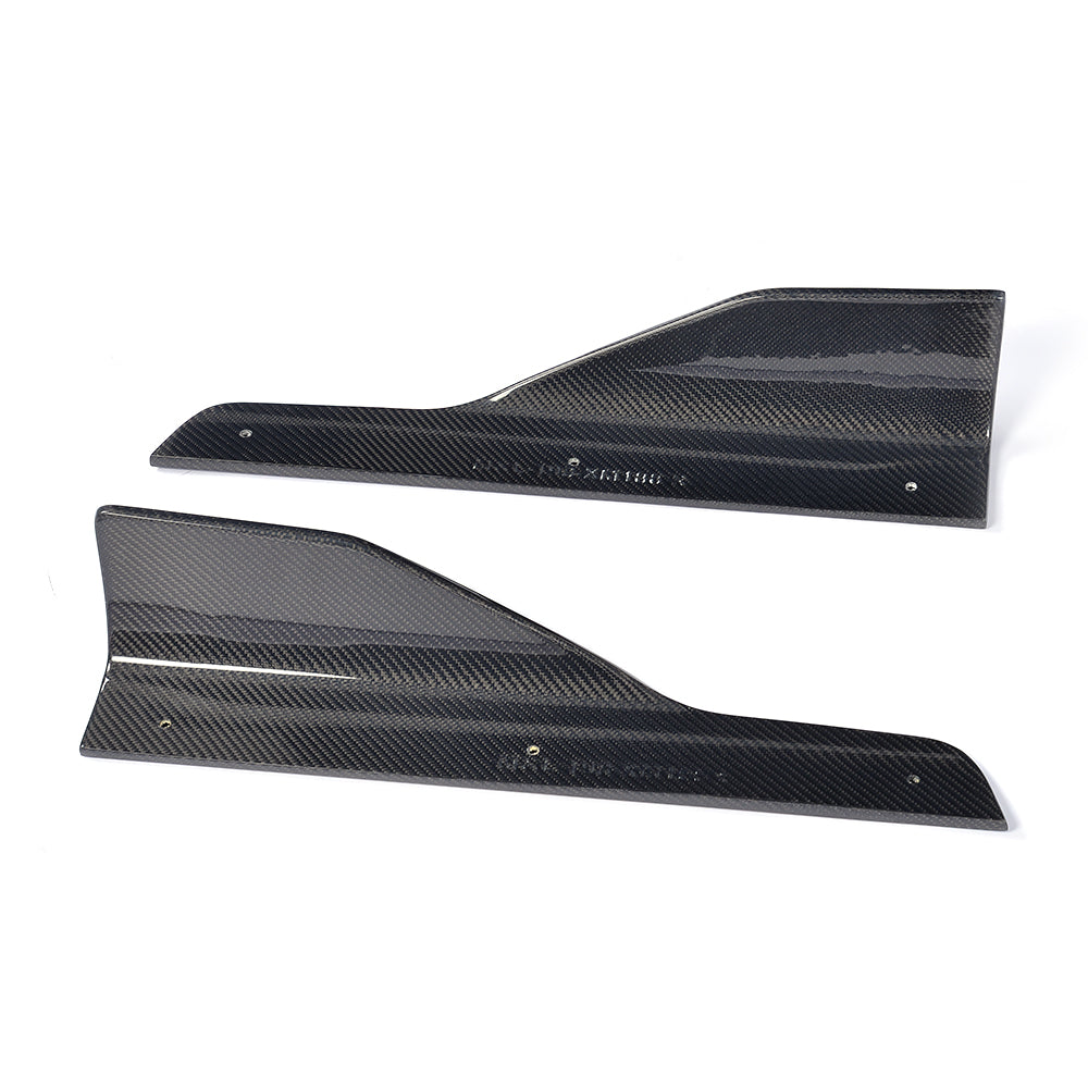 Side View of the Carbon Fiber Side Skirt Extensions for BMW F30