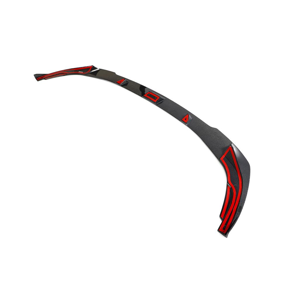 Top Angled View of the Exclusive Style Carbon Fiber Front Lip for BMW G20 LCI