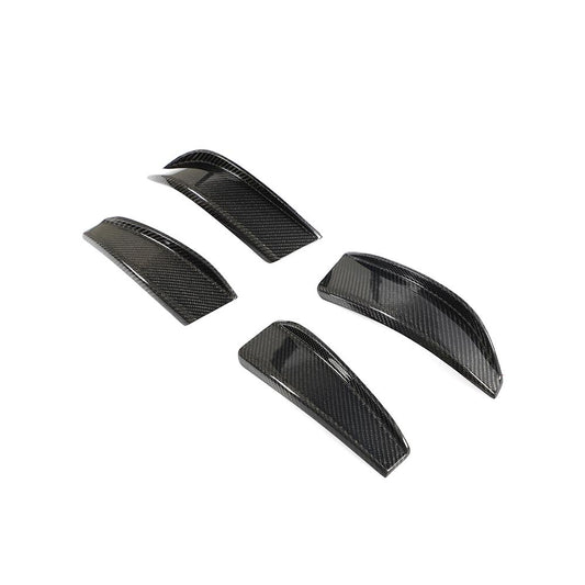 Side View of the GT4 Style Carbon Fiber Front Bumper Canards for BMW G80/G82