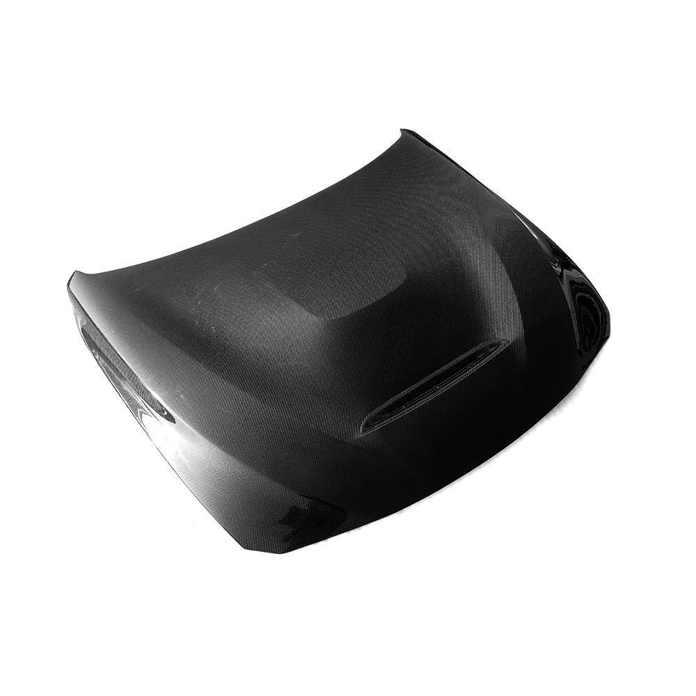 Side view of the GTS Style Carbon Fiber Hood for BMW F30 & F32