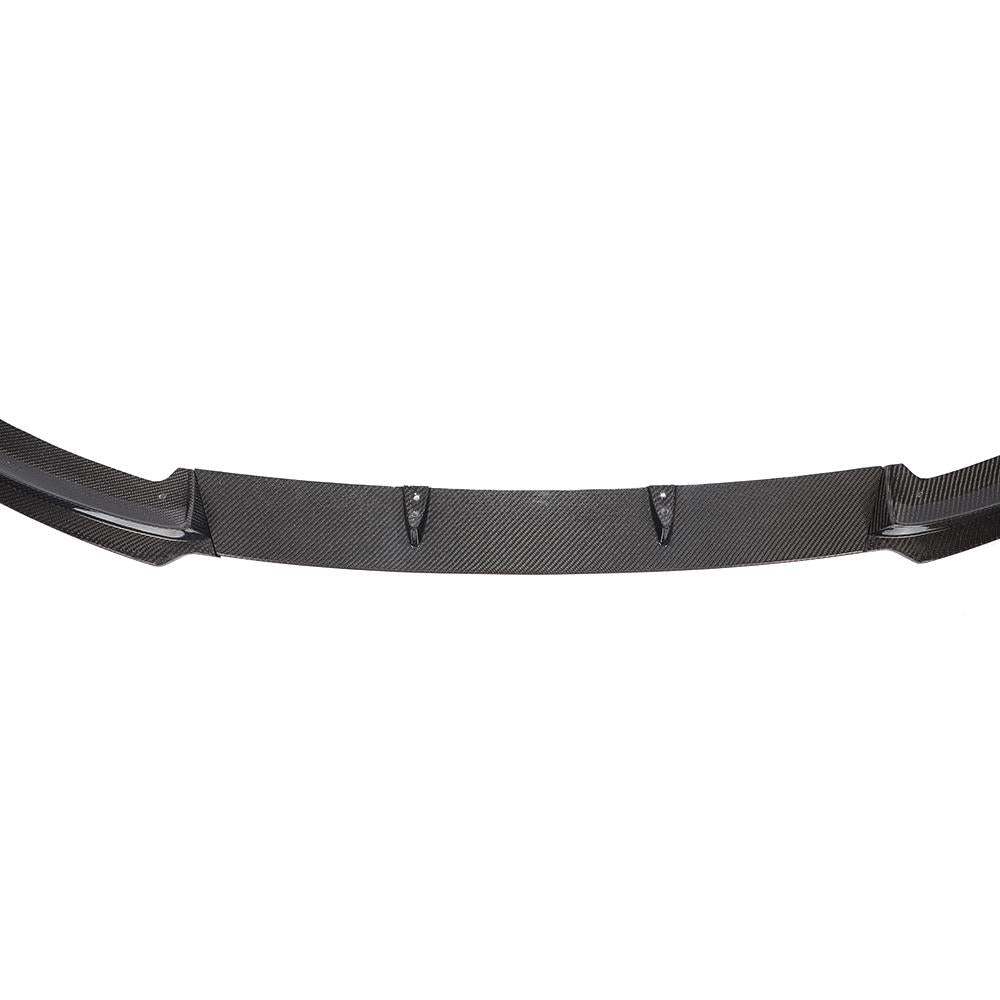 Middle Closeup of the IMS 3-Piece Carbon Fiber Front Lip for BMW G20 Non-M Sport