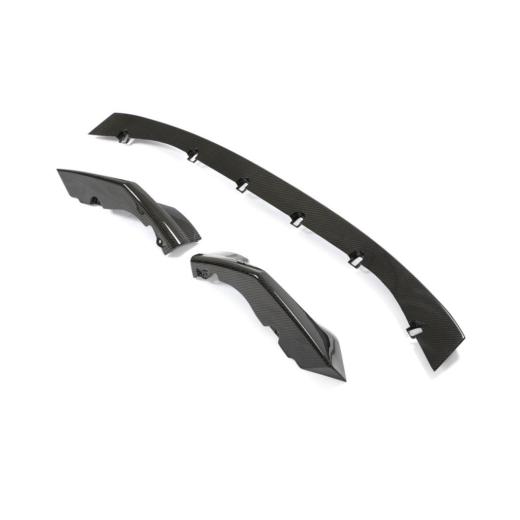 Angled View of the IMS 3 Piece Dry Carbon Fiber Front Lip for BMW M3 & M4 G80/G82