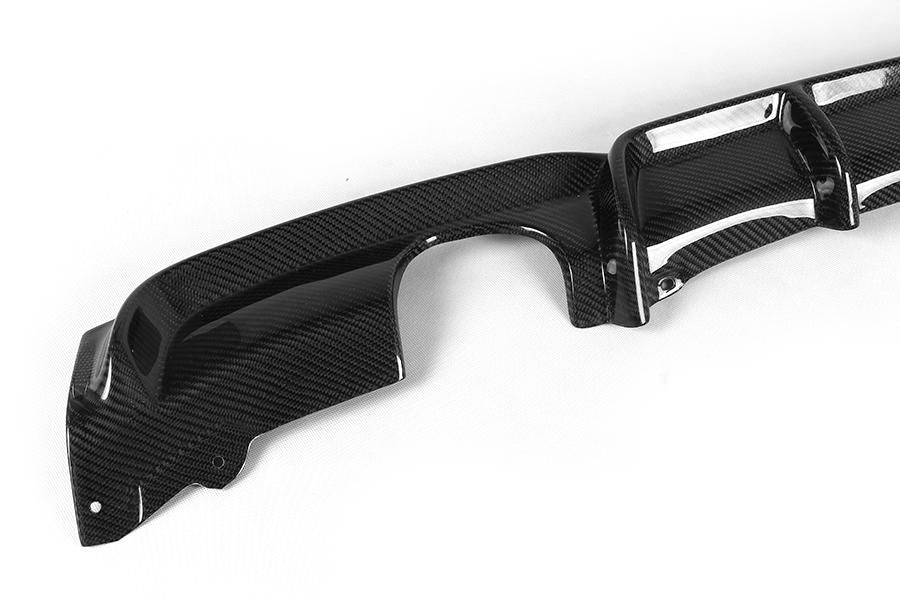 Side Closeup of the IMS Performance Style Carbon Fiber Diffuser for BMW F30