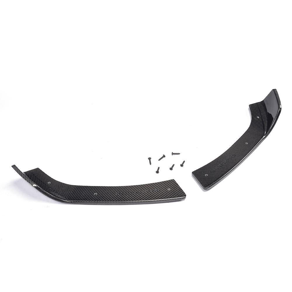 Top View of the Insignist Motorsports 2-Piece Carbon Fiber Front Splitters for BMW F30