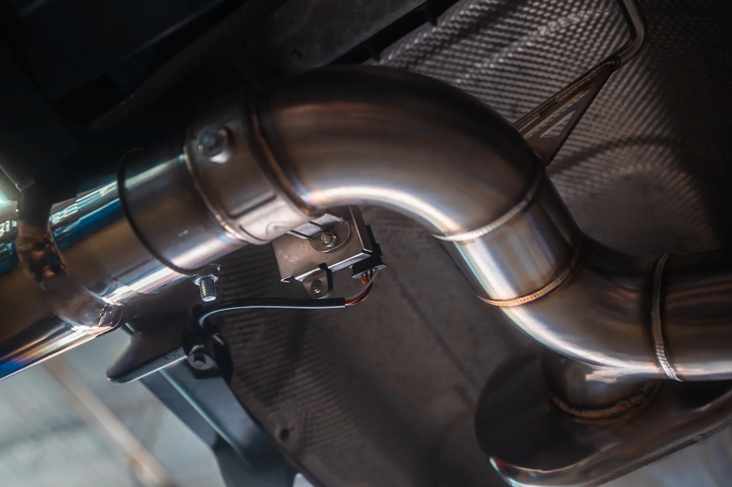 Installed BMW F30 F22 F36 F32 Valved Sport Exhaust Axleback Performance View