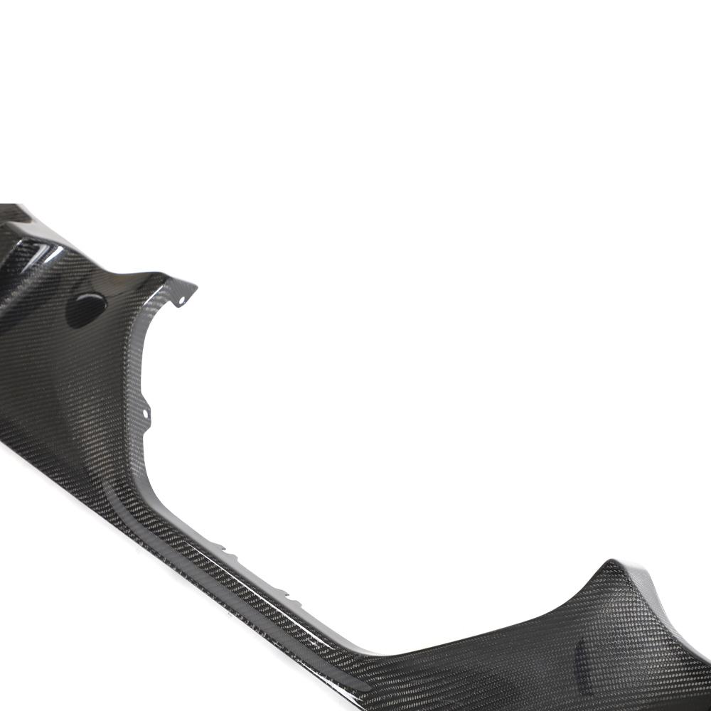 Closeup of the middle part of the M4 Style Dry Carbon Fiber Rear Diffuser for BMW M2 G87