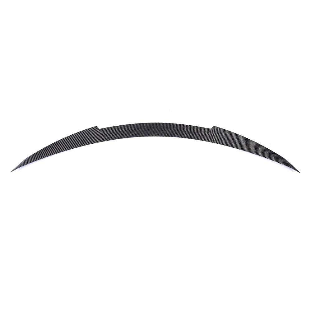 Front view of the ML Style Carbon Fiber Trunk Spoiler for Mercedes-Benz C-Class W205 (2015-2021)