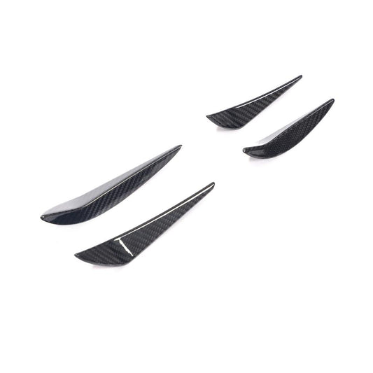 Angled View on the MP Style Dry Carbon Fiber Front Bumper Canards for BMW G80 & G82