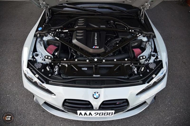 Installed Aerial View of the MST 2021+ BMW G8X M2 / M3 / M4 Competition S58 Cold Air Intake System