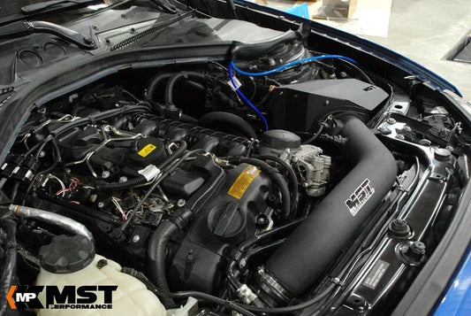 Installed View of MST BMW F3X N55 335i 435i Air Intake System Intake Pipe