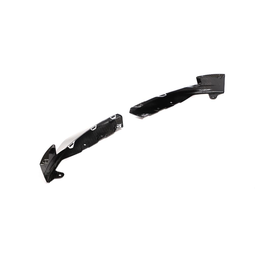 Back view of the OEM Style Dry Carbon Fiber Front Splitters for BMW G80/G82