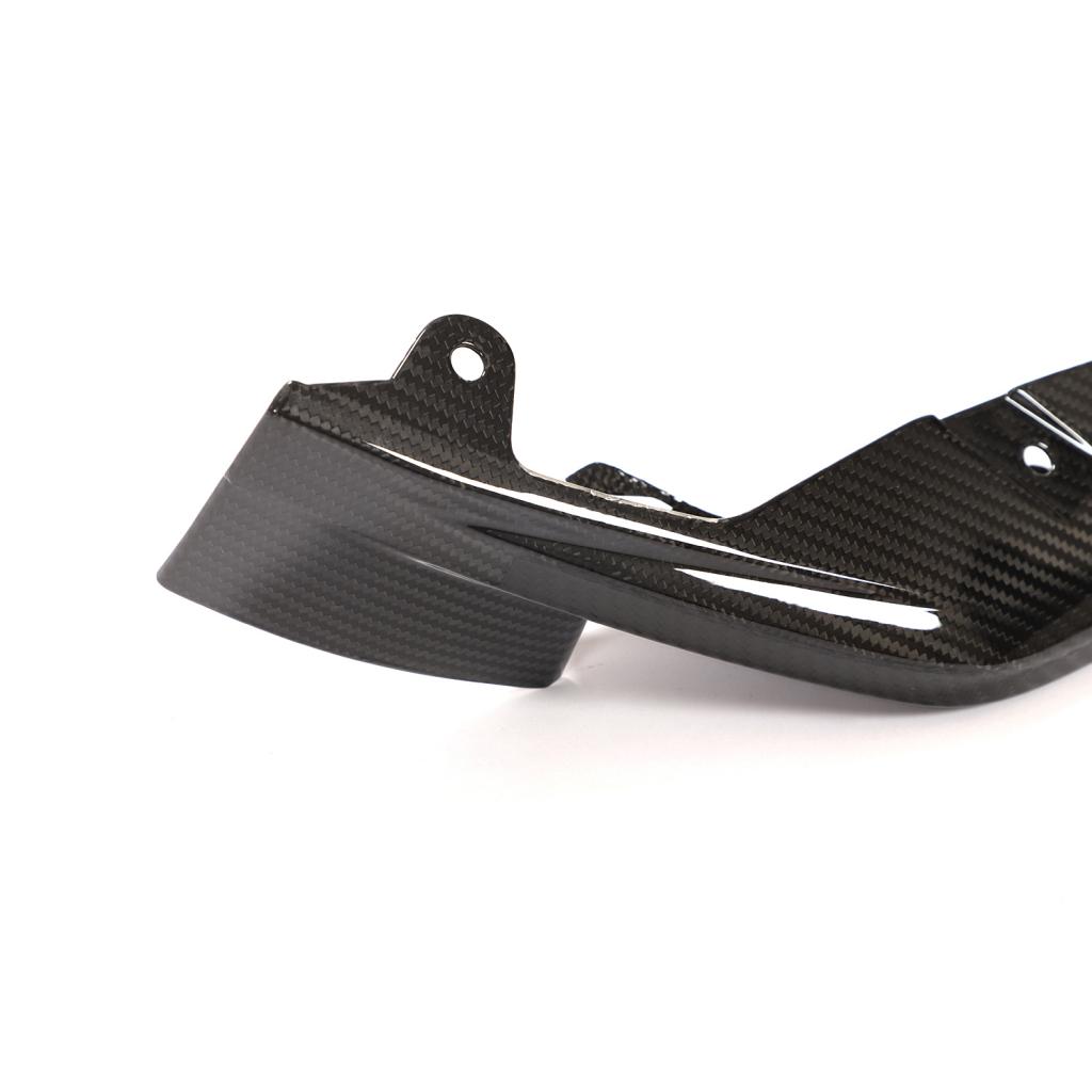 Closeup of the OEM Style Dry Carbon Fiber Front Splitters for BMW G80/G82