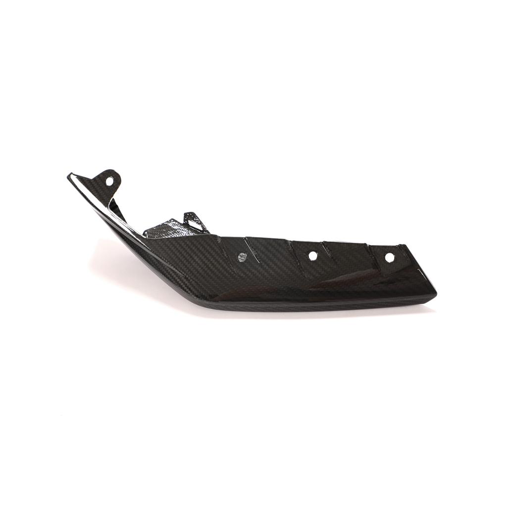 closeup of one of the OEM Style Dry Carbon Fiber Front Splitters for BMW G80/G82