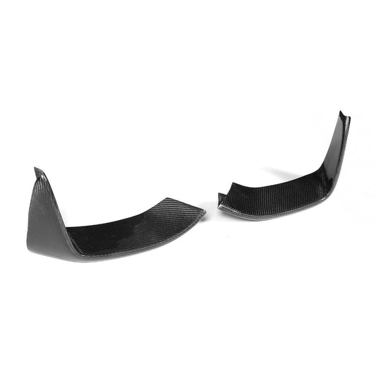 Angled View of the Pre-Preg Dry Carbon Fiber Front Splitters for BMW F80 & F82