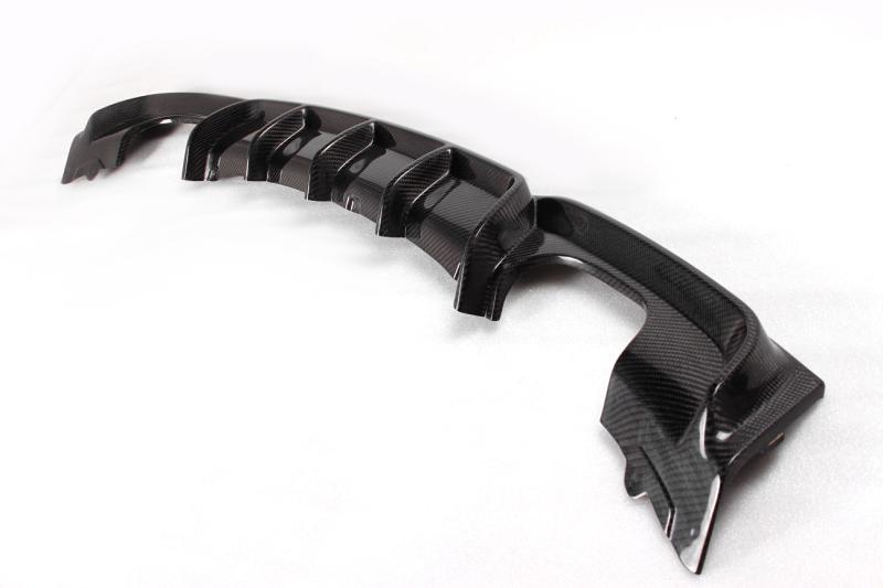 Angled View of the Other Side of the Premium Carbon Fiber Diffuser for BMW F30