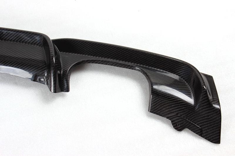 View of the Precision Cut of the Premium Carbon Fiber Diffuser for BMW F30