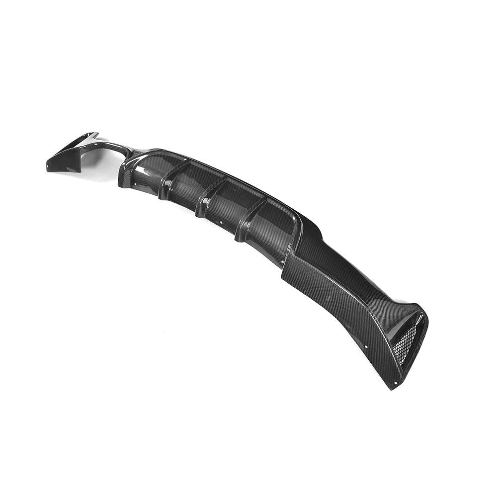 another side view of the Ventilated Single Outlet Carbon Fiber Rear Diffuser for BMW F32 (2014-2020) with M Sport