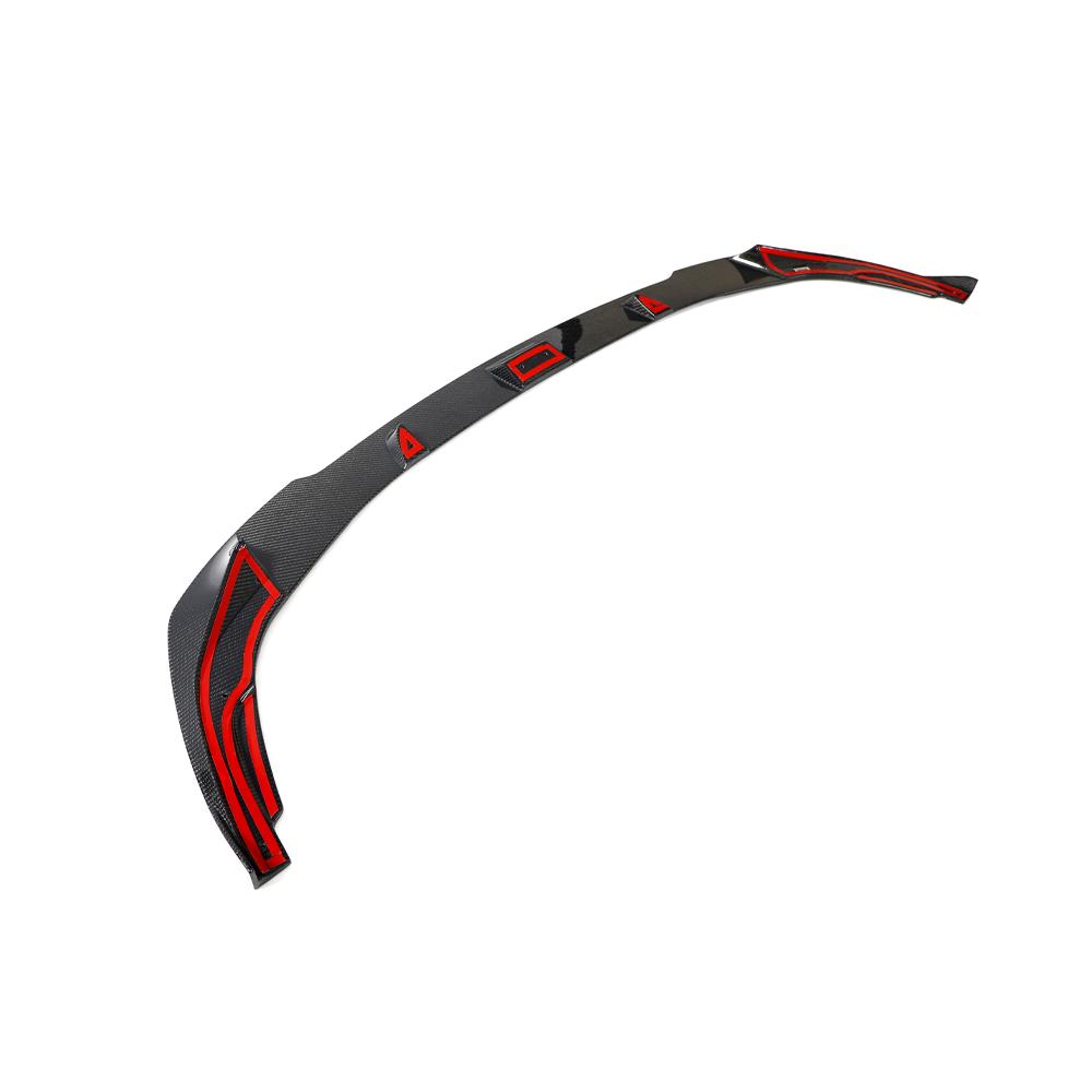 Another Top Angled View of the Exclusive Style Carbon Fiber Front Lip for BMW G20 LCI