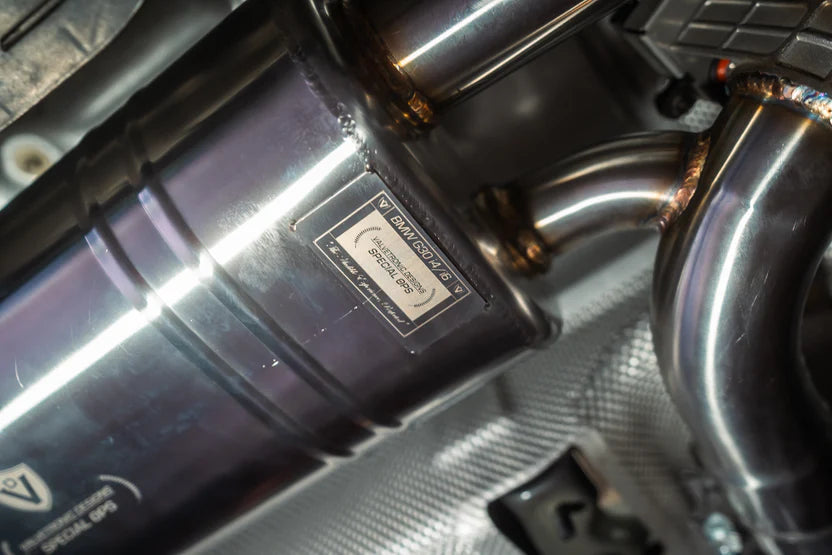 Installed view on the Valvetronic BMW G30 530i / 540i Valved Sport Exhaust system installed