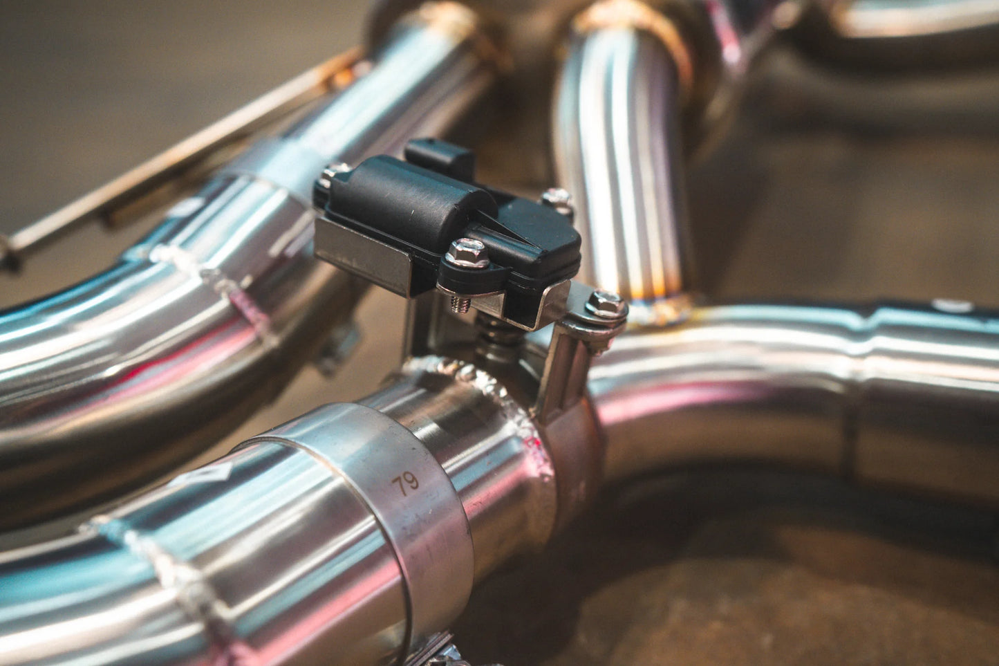 Closeup on the Valvetronic BMW G30 M550I Valved Sport Exhaust System