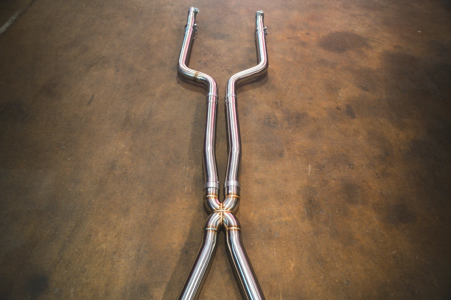 Y Chrome pipe on the Valvetronic BMW G30 M550I Valved Sport Exhaust System