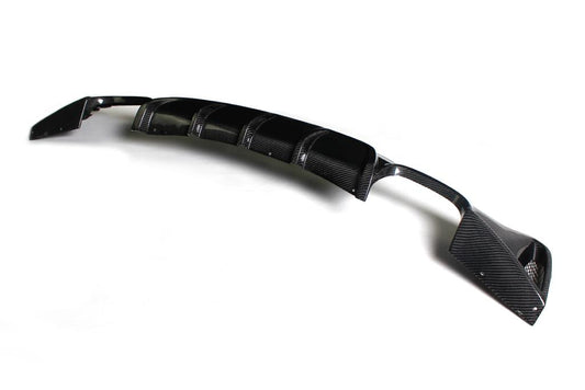 Flat view of the Ventilated Dual Outlet Carbon Fiber Rear Diffuser for BMW F32 (2014-2020) with M Sport