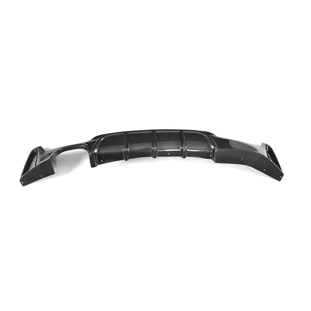 Back View of the Ventilated Single Outlet Carbon Fiber Rear Diffuser for BMW F32 (2014-2020) with M Sport