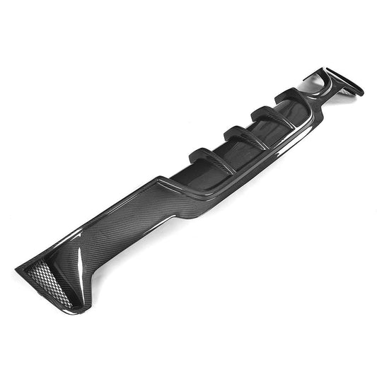 Top View of the Ventilated Single Outlet Carbon Fiber Rear Diffuser for BMW F32 (2014-2020) with M Sport