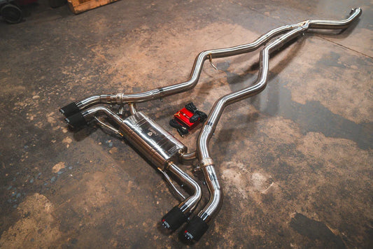 BMW G42 M240i Valved Sport Exhaust System Side View
