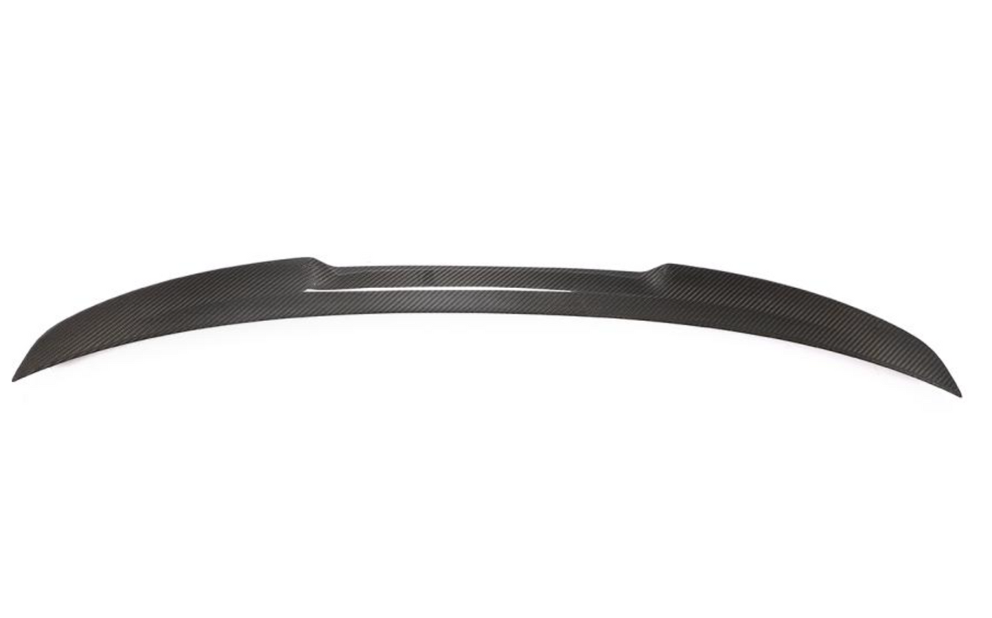 Top view of ML Style carbon fiber trunk spoiler fitment on BMW F30 and F80
