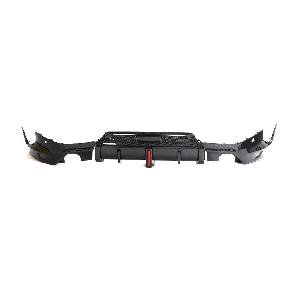 full back view of the Carbon Fiber Diffuser with Brake Light BMW G42