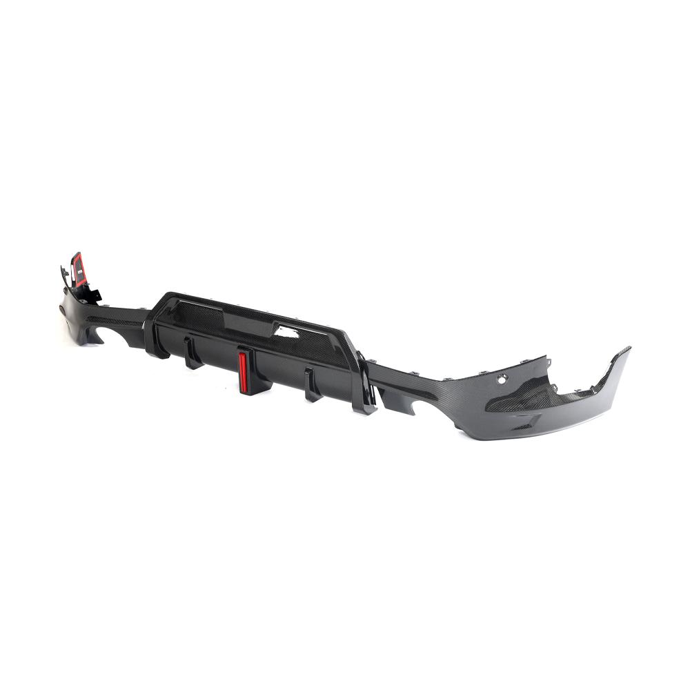 Angled Right View on the Carbon Fiber Diffuser with Brake Light BMW G42