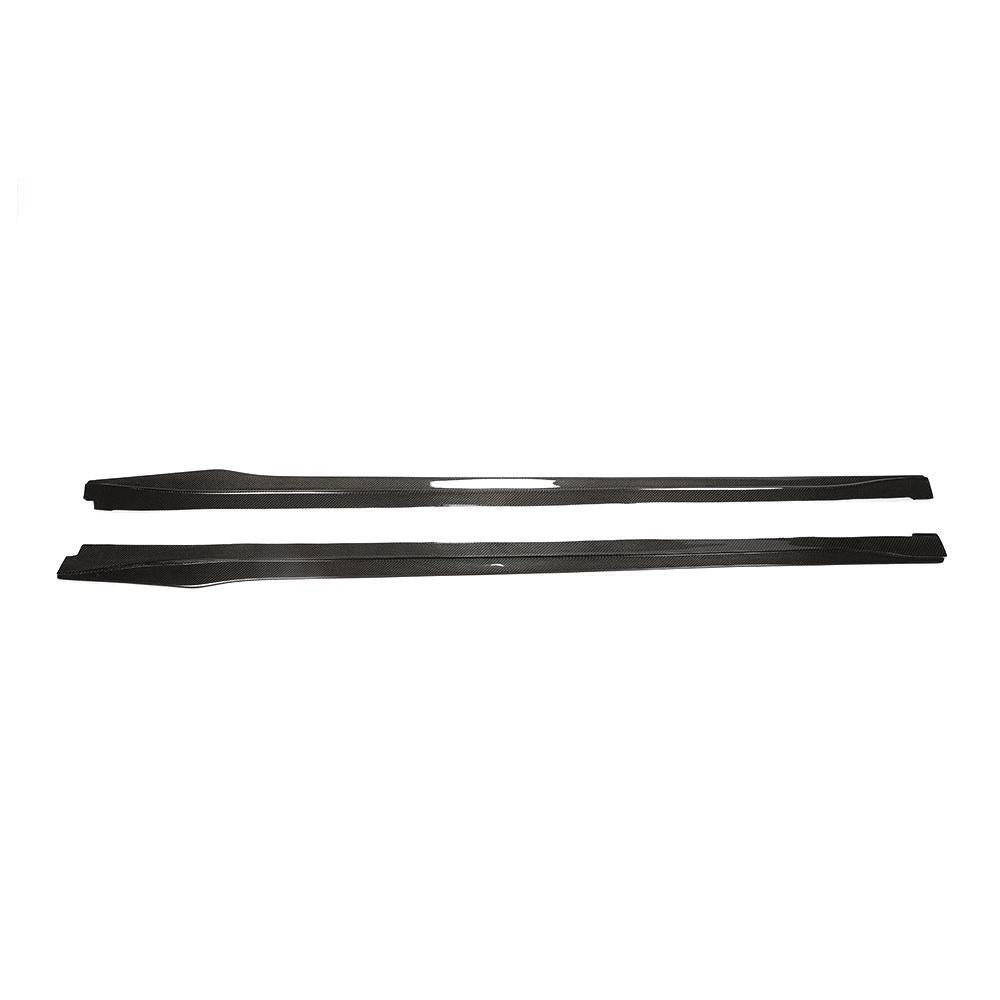 A pair of carbon fiber side skirts designed for BMW F32 model years 2014-2020.