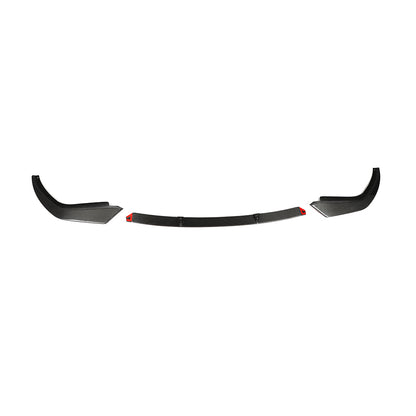 Front View of the 3 Piece Premium Carbon Fiber Front Lip for BMW G20
